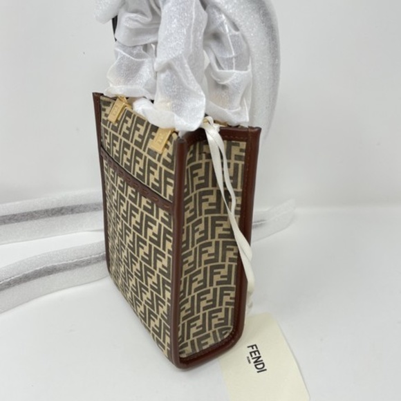 Brand New Fendi Mini Sunshine Suede Tote - Picture 2 of 5